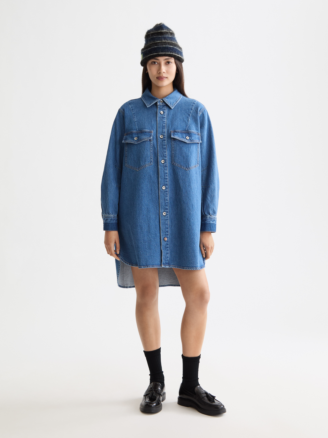 Washed denim mini shirtdress - Scotch & Soda AU