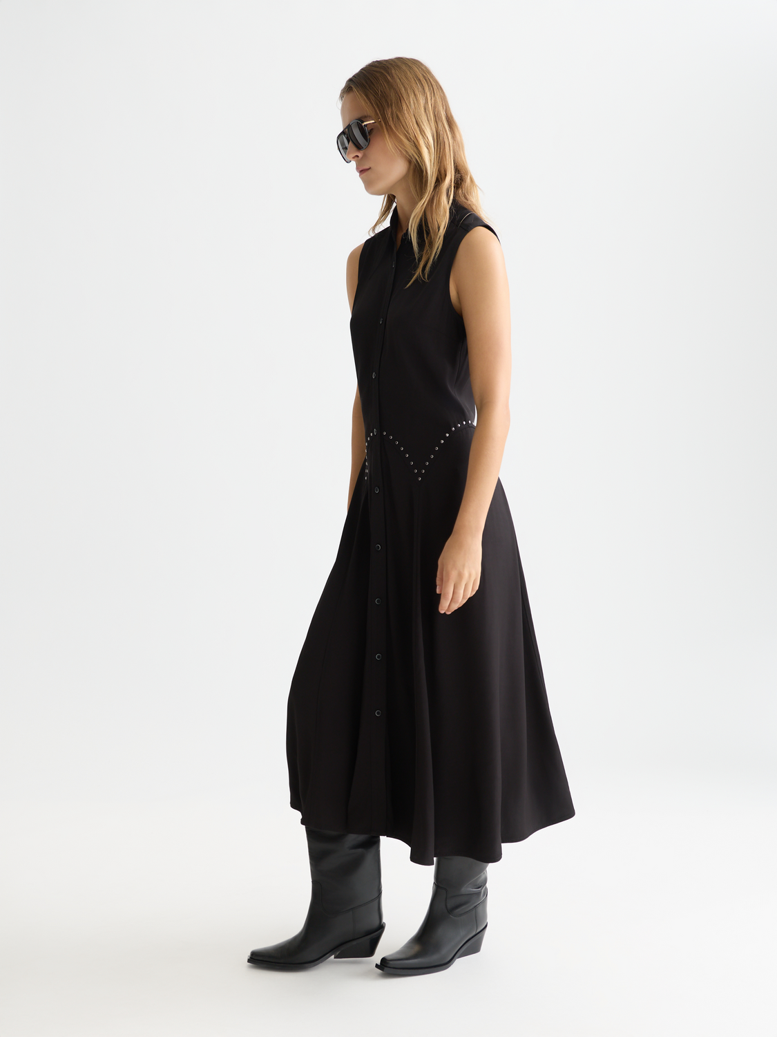 Studded button midi dress - Scotch & Soda AU