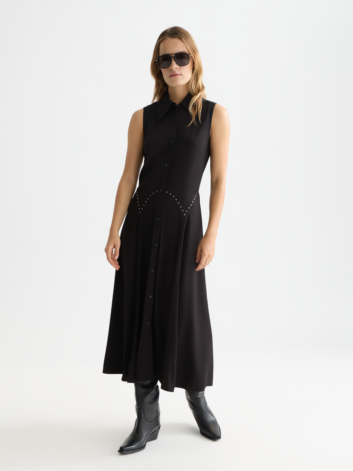 Studded button midi dress - Scotch & Soda AU