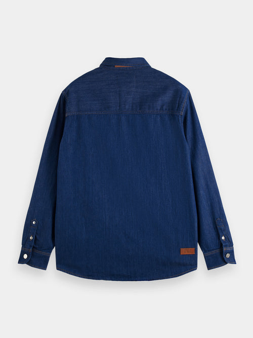 Denim overshirt with contrast panelling - Scotch & Soda AU