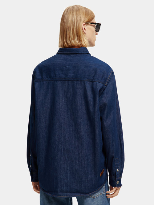 Denim overshirt with contrast panelling - Scotch & Soda AU