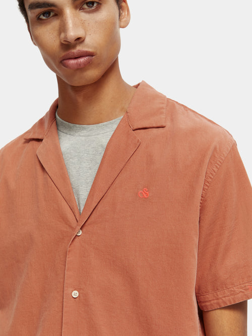 Short-sleeved corduroy camp shirt - Scotch & Soda AU