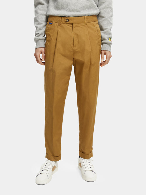 Blake slim-fit pleated poplin chino - Scotch & Soda AU