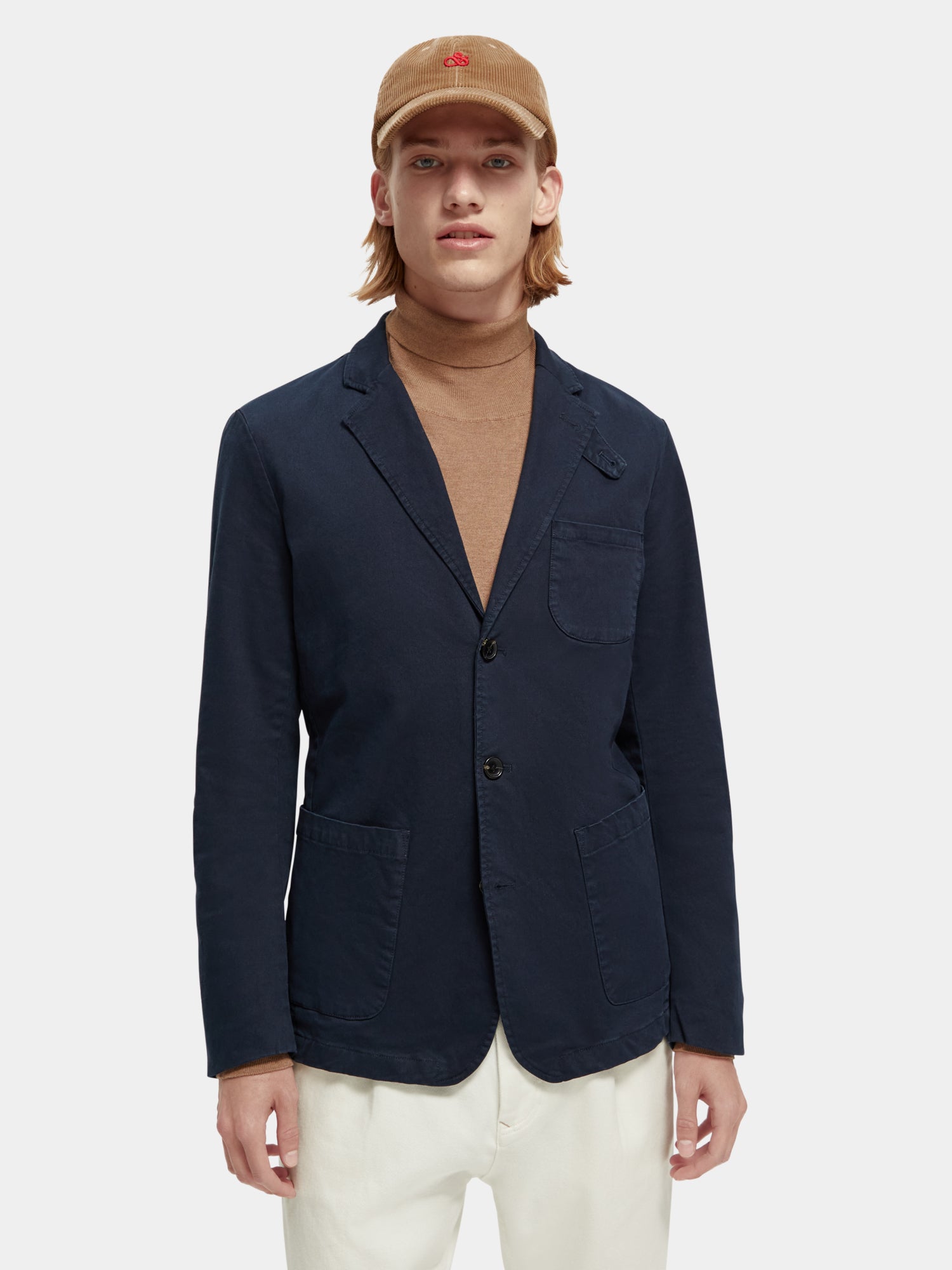 Structured garment dyed cotton-blend blazer - Scotch & Soda AU