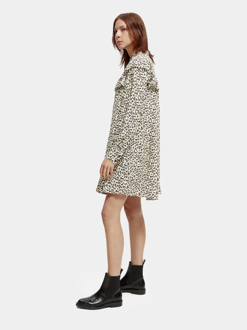 Frilled long sleeved dress with smocked collar - Scotch & Soda AU