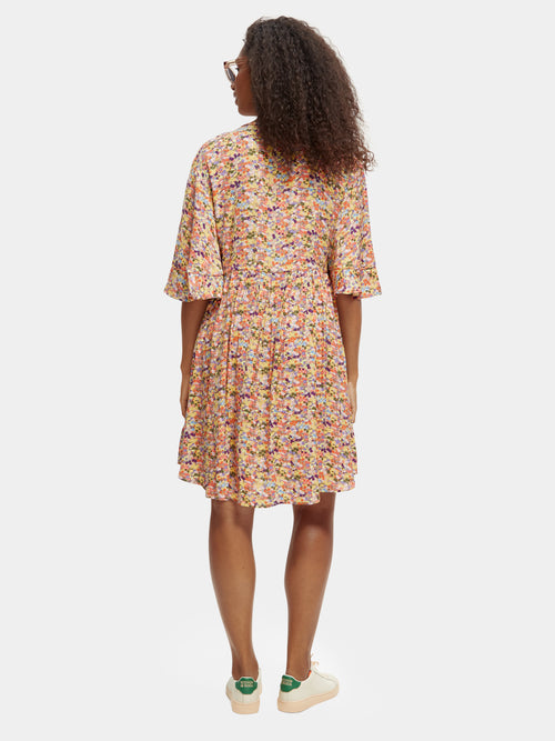 T-shirt style flounce-sleeved dress - Scotch & Soda AU