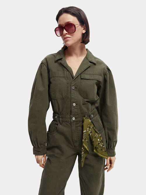 Organic space inspired garment-dyed jumpsuit - Scotch & Soda AU