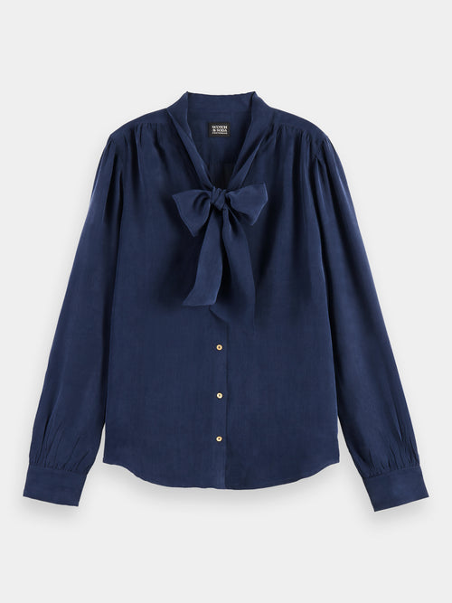Lightweight shirt with ribbon collar - Scotch & Soda AU