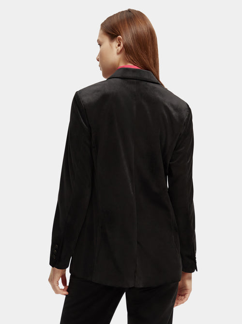 Relaxed fit single-breasted velvet blazer - Scotch & Soda AU