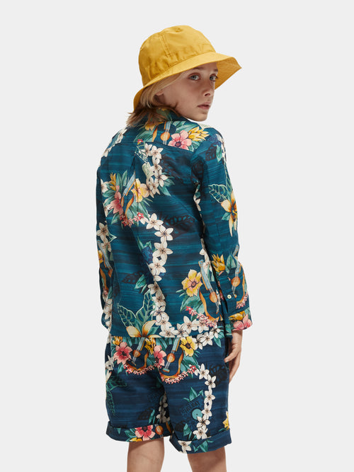 Organic printed long-sleeve shirt - Scotch & Soda AU