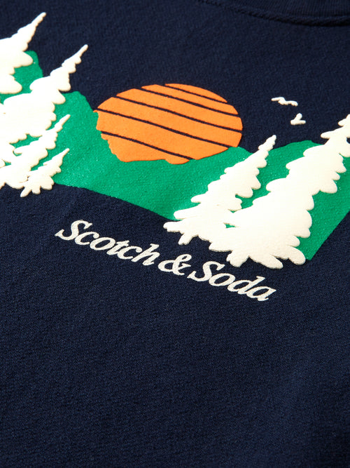 Long-sleeved organic cotton artwork T-shirt - Scotch & Soda AU