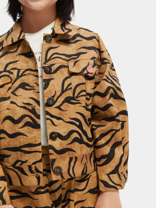 Boxy-fit printed trucker jacket - Scotch & Soda AU