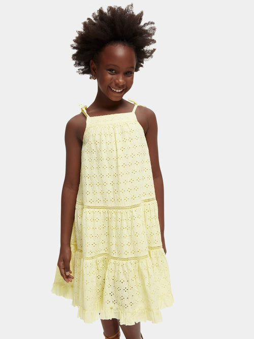 Broderie-anglaise organic cotton dress - Scotch & Soda AU