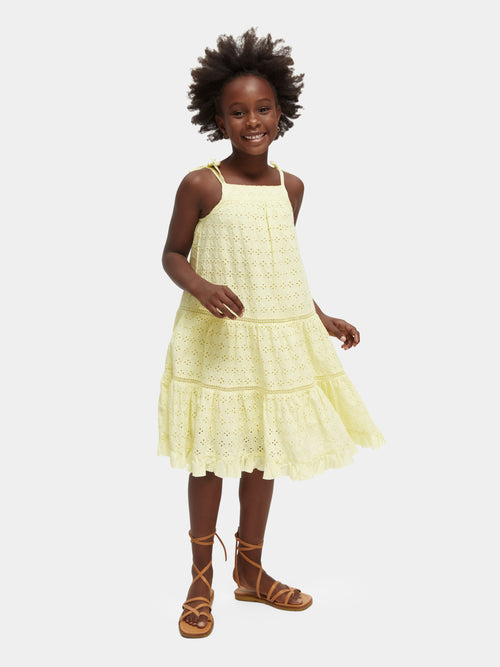 Broderie-anglaise organic cotton dress - Scotch & Soda AU