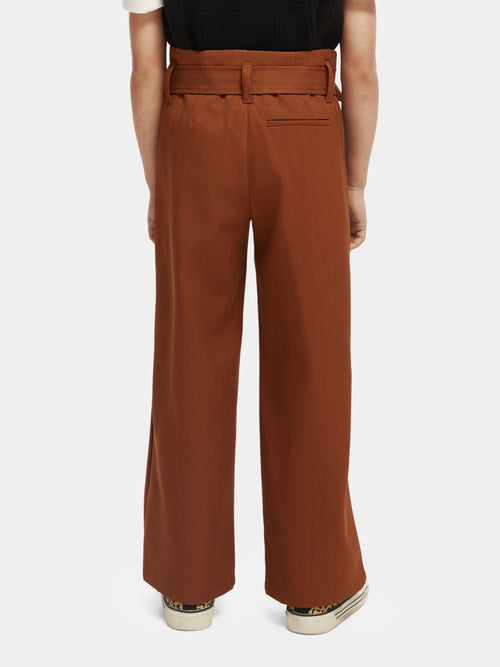 High-rise wide leg paper bag trousers - Scotch & Soda AU