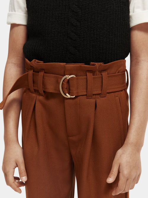 High-rise wide leg paper bag trousers - Scotch & Soda AU
