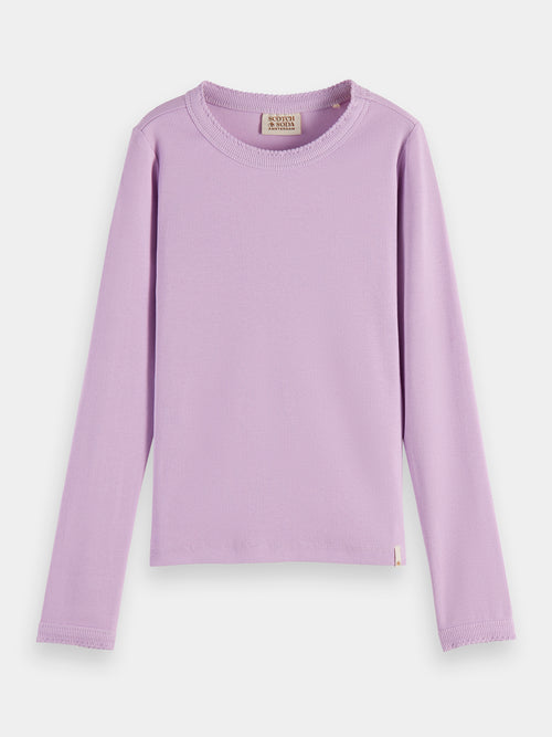 Long-sleeve fitted rib T-shirt - Scotch & Soda AU