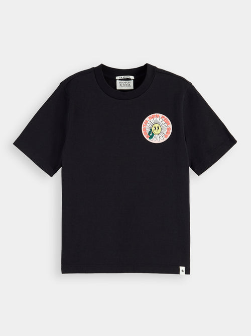 Relaxed fit ruffled organic cotton artwork T-shirt - Scotch & Soda AU