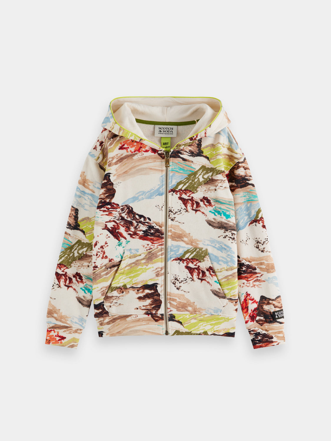 Kids - Printed zip-through hoodie - Scotch & Soda AU