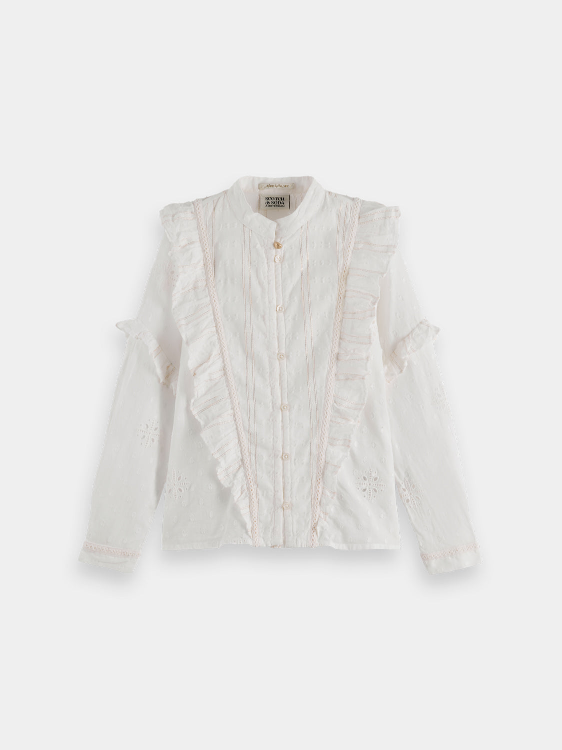 Kids - Lurex cotton shirt - Scotch & Soda AU