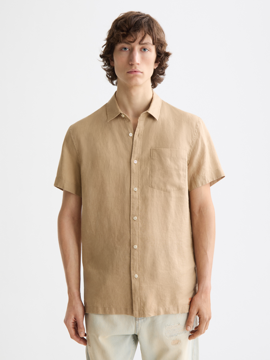 Short sleeved linen shirt - Scotch & Soda AU