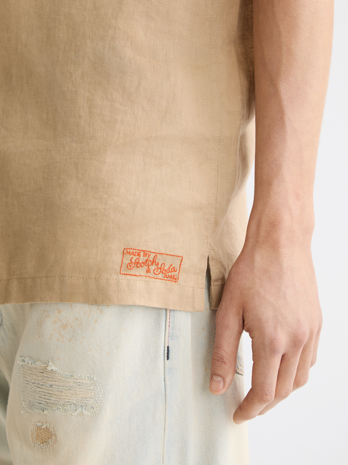 Short sleeved linen shirt - Scotch & Soda AU
