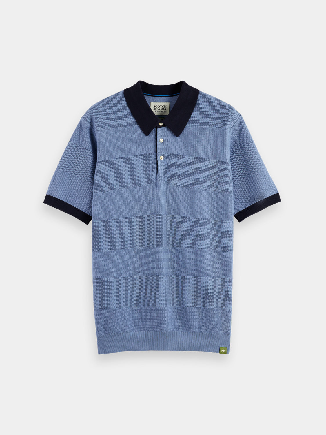 Knitted tonal striped polo - Scotch & Soda AU