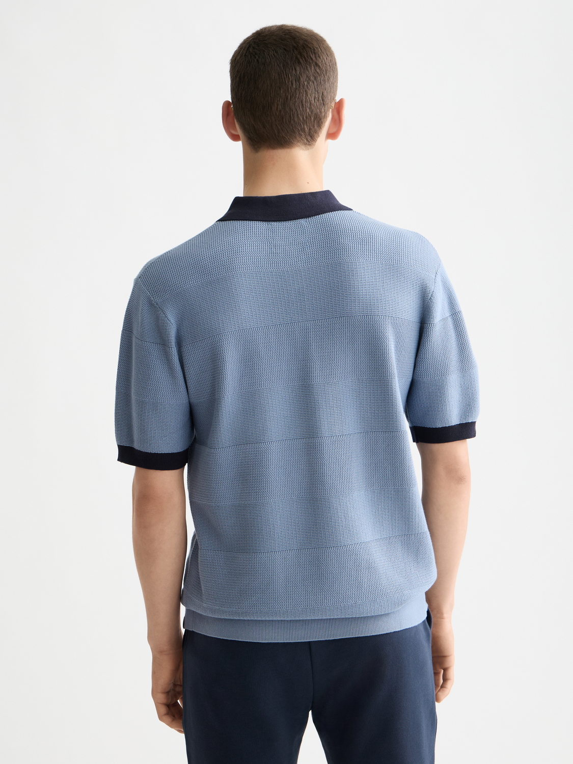 Knitted tonal striped polo - Scotch & Soda AU