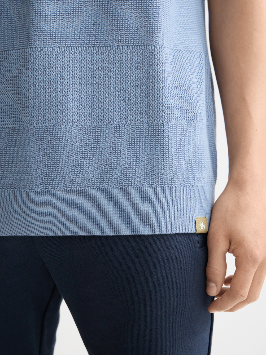 Knitted tonal striped polo - Scotch & Soda AU