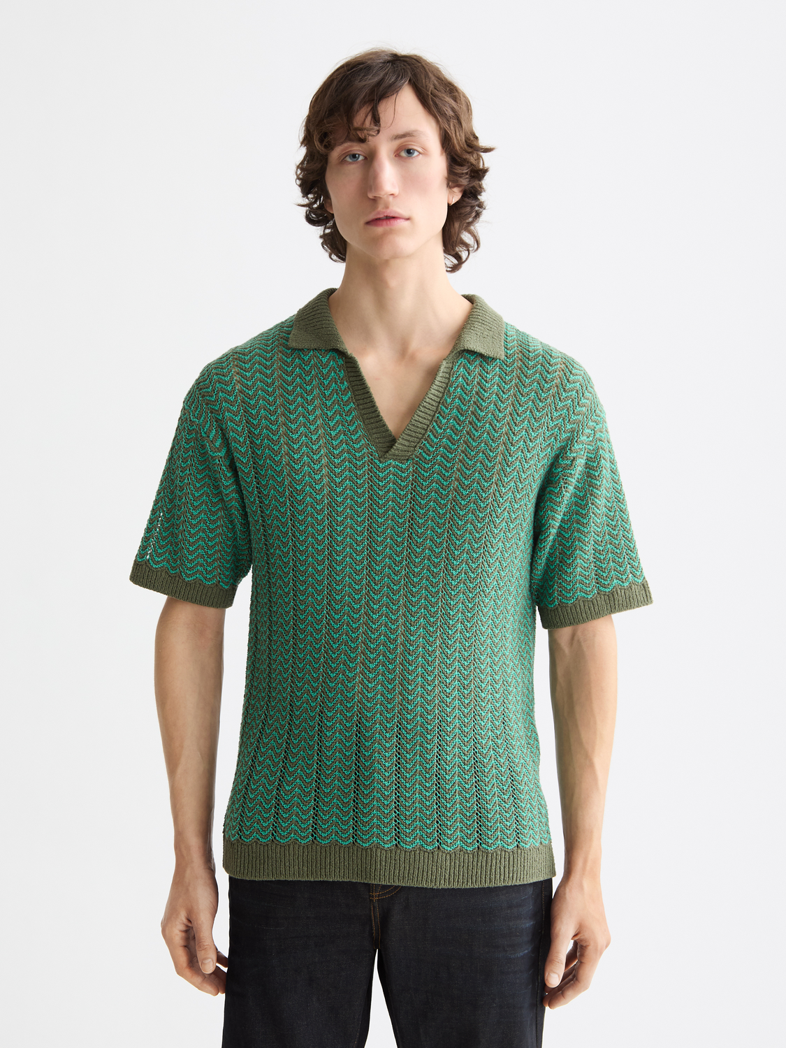Knitted v-neck polo - Scotch & Soda AU