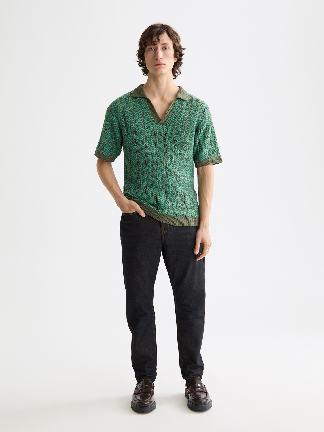 Knitted v-neck polo - Scotch & Soda AU