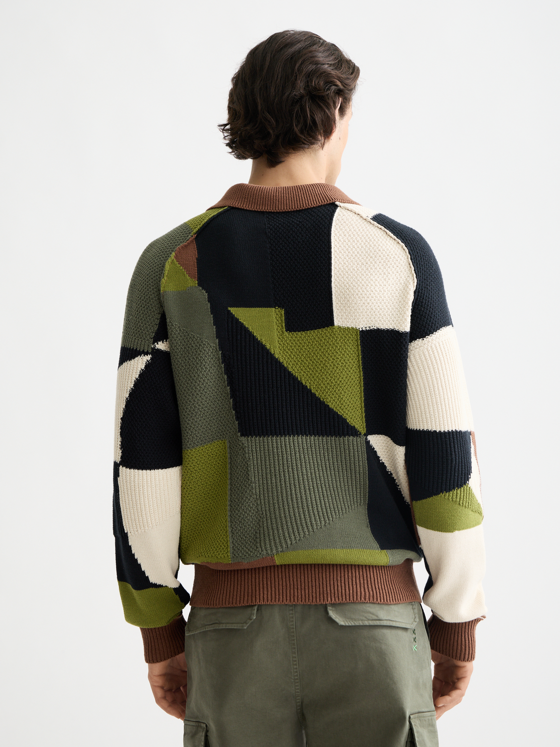 Patchwork long sleeved polo - Scotch & Soda AU