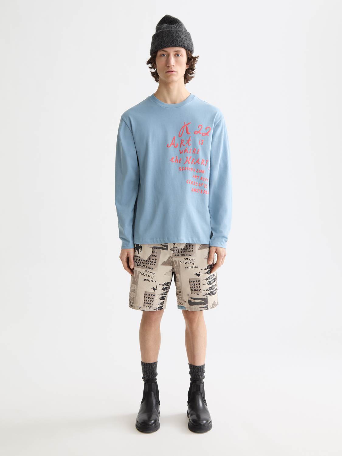Long sleeved artwork t-shirt - Scotch & Soda AU