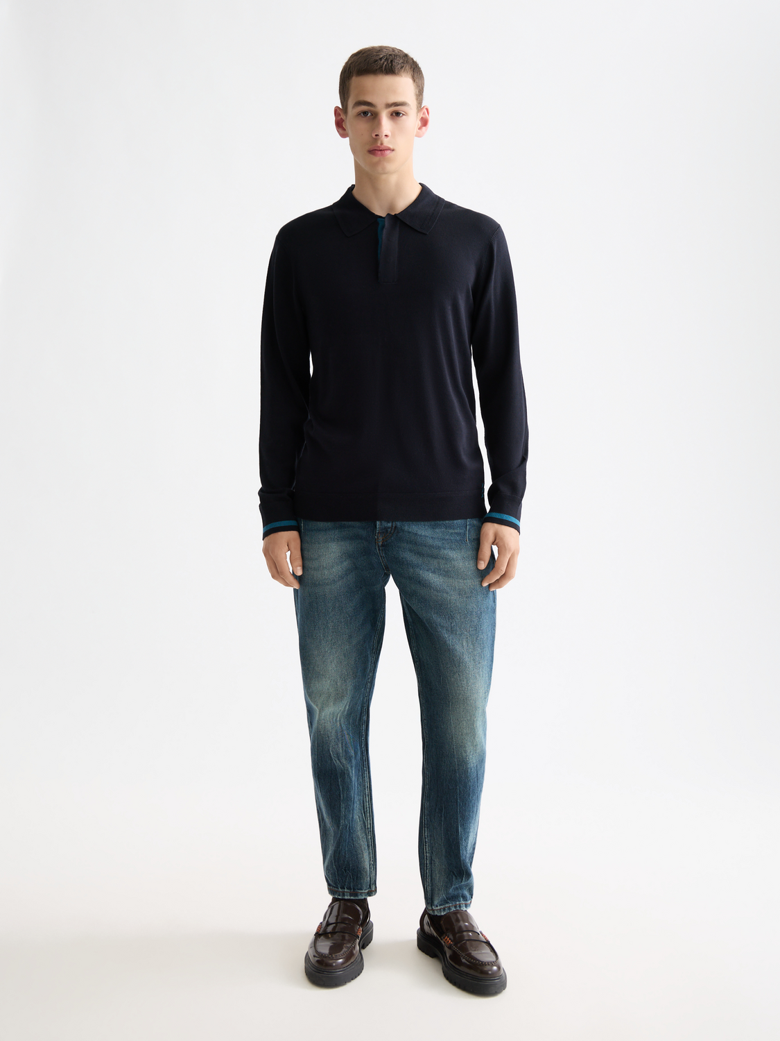 Knitted long sleeved polo - Scotch & Soda AU
