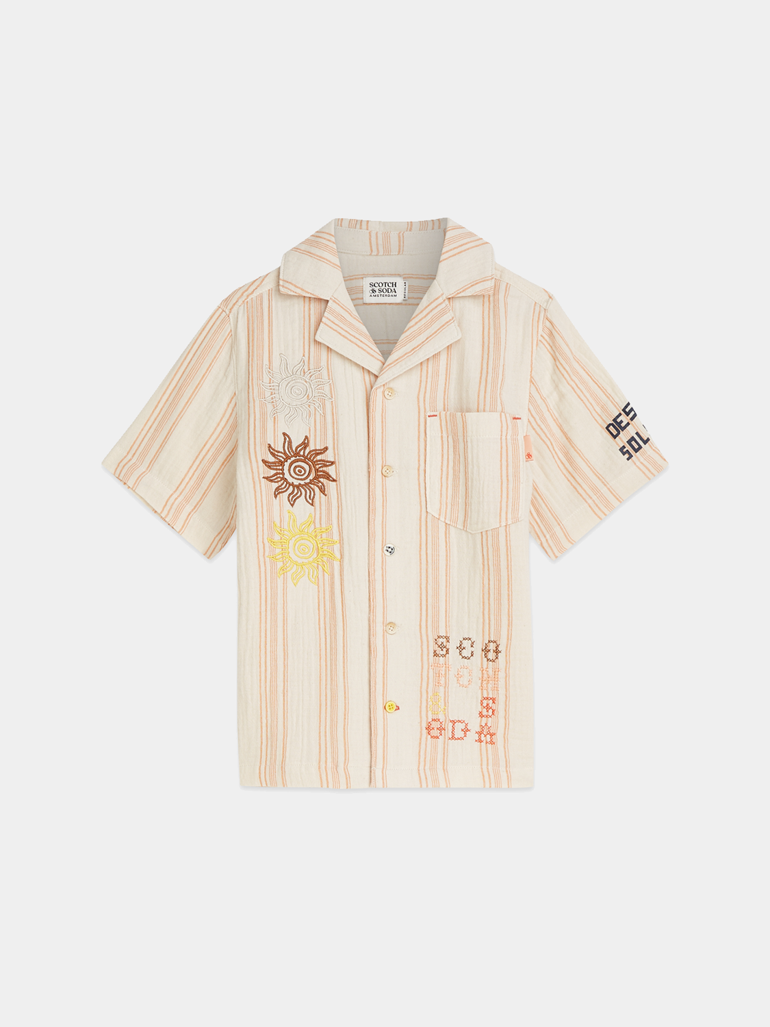 Kids - Embroidered short sleeved shirt - Scotch & Soda AU