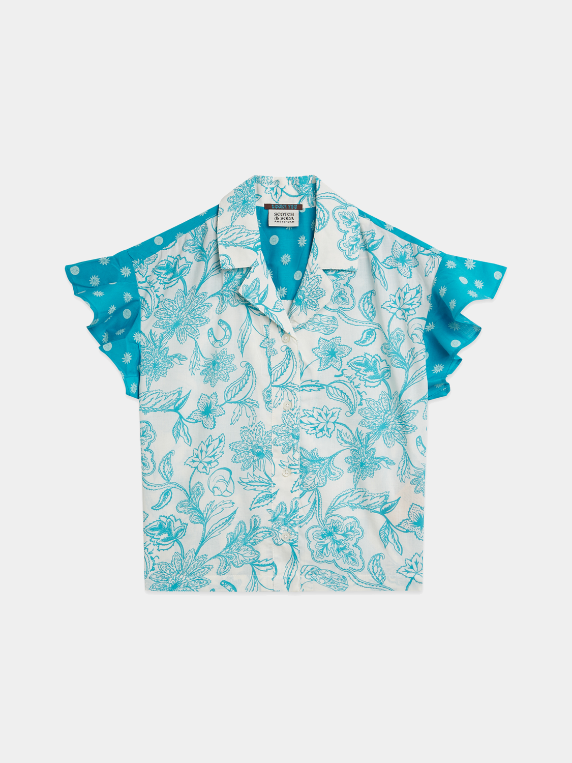 Kids - Printed ruffle shirt - Scotch & Soda AU