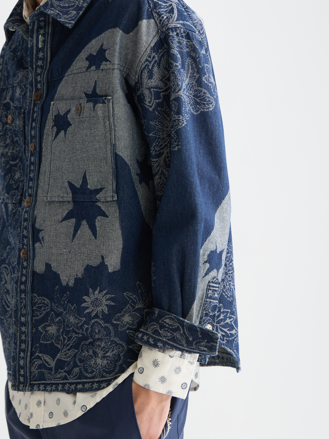 Denim jacquard overshirt - Scotch & Soda AU