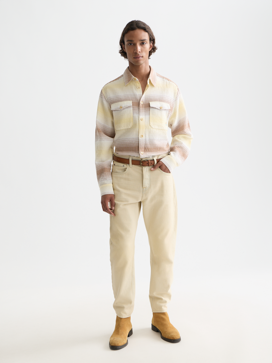 Striped waffle shirt - Scotch & Soda AU