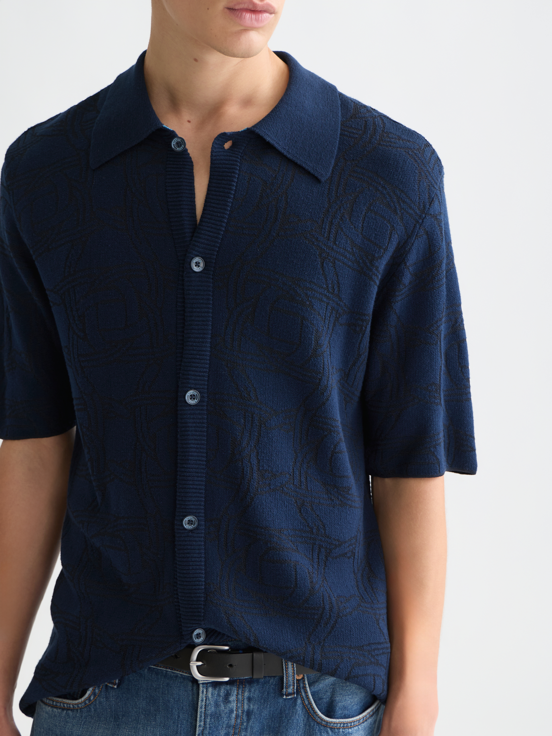 Knitted jaquard short sleeved shirt - Scotch & Soda AU