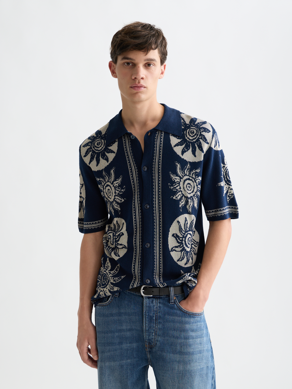 Knitted jaquard short sleeved shirt - Scotch & Soda AU