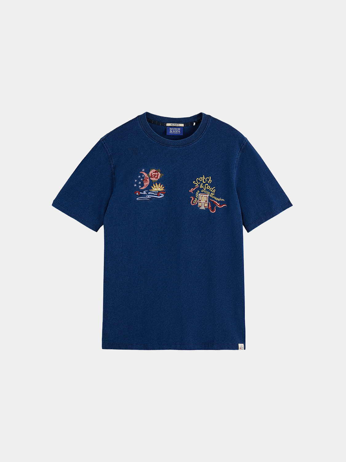 Embroidered indigo t-shirt - Scotch & Soda AU