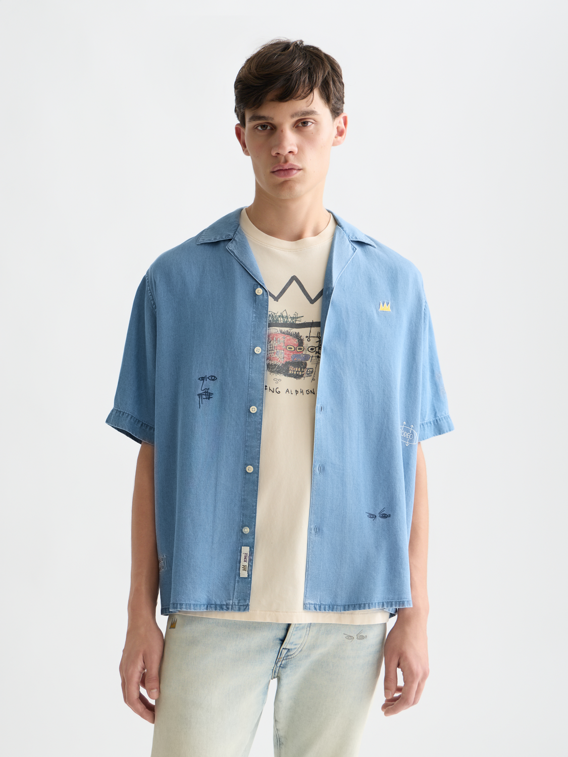 Basquiat tencel S/S shirt - Scotch & Soda AU