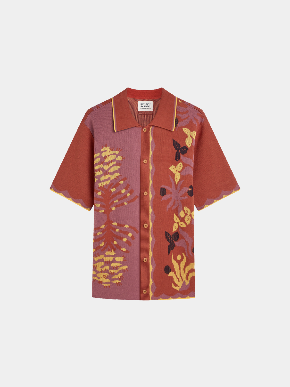Knitted jaquard short sleeved shirt - Scotch & Soda AU