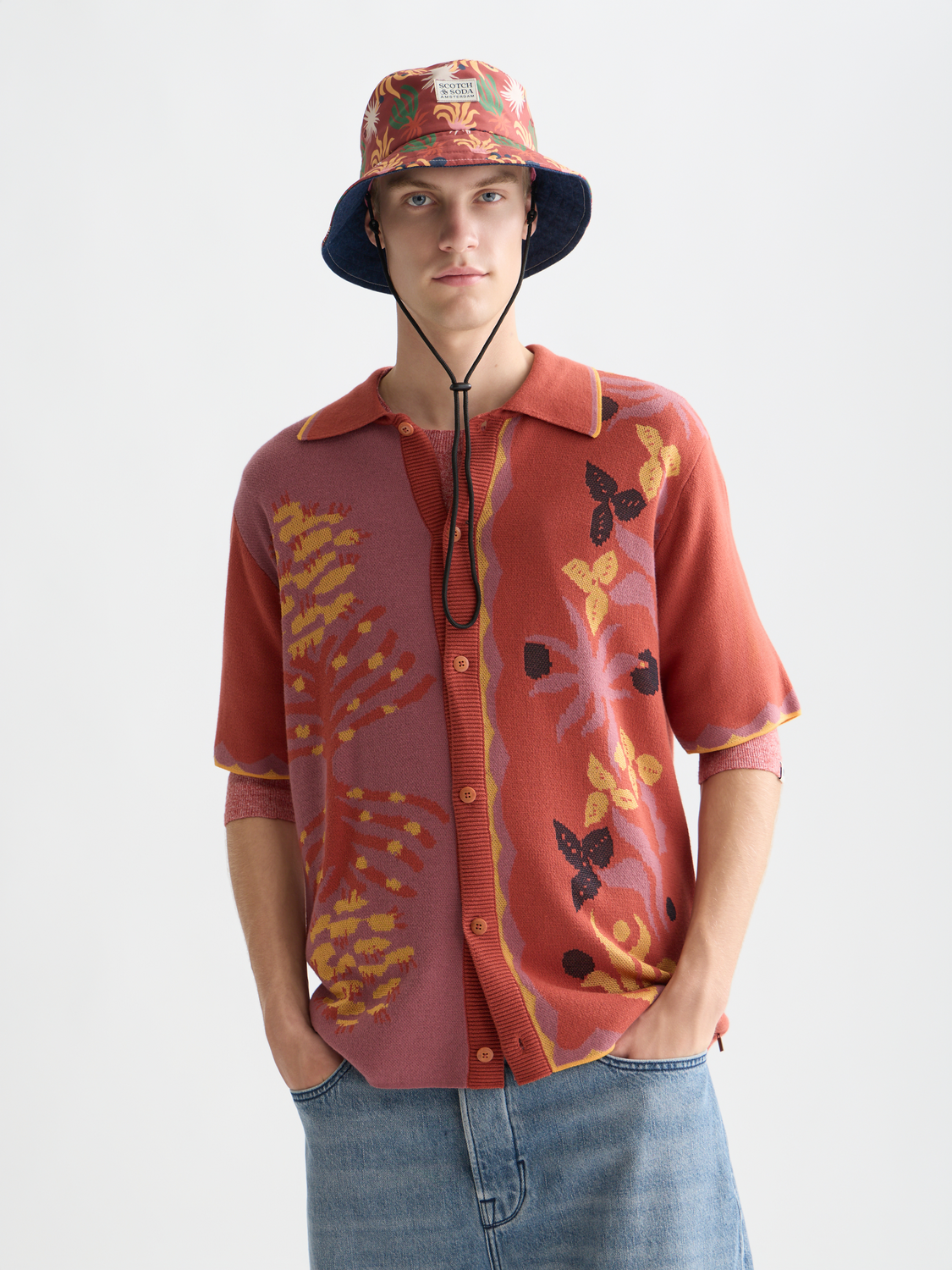 Knitted jaquard short sleeved shirt - Scotch & Soda AU