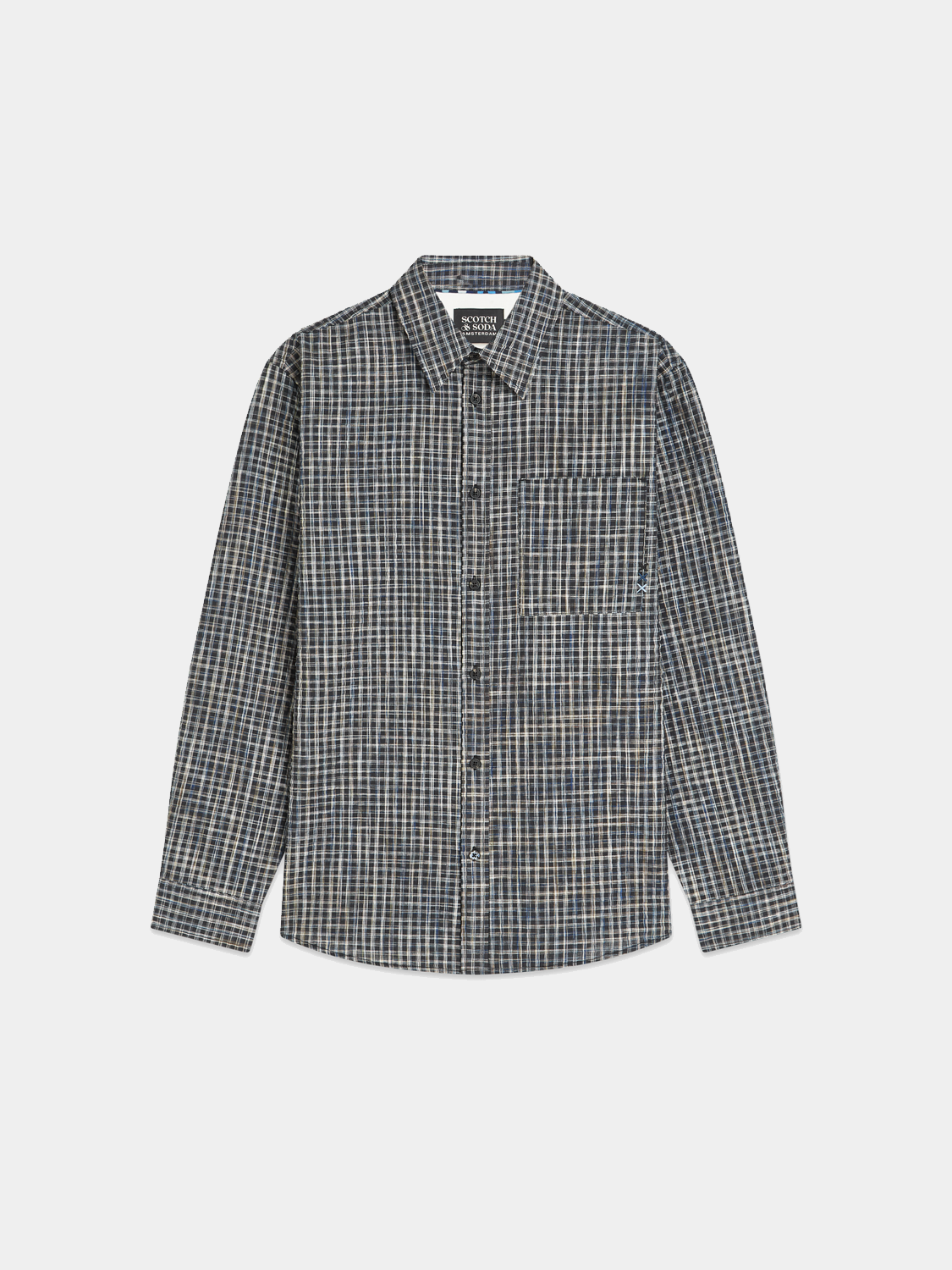 Seersucker micro-check shirt - Scotch & Soda AU