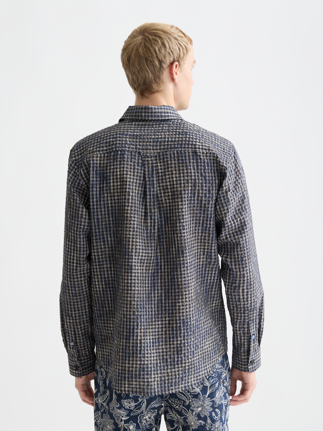Seersucker micro-check shirt - Scotch & Soda AU