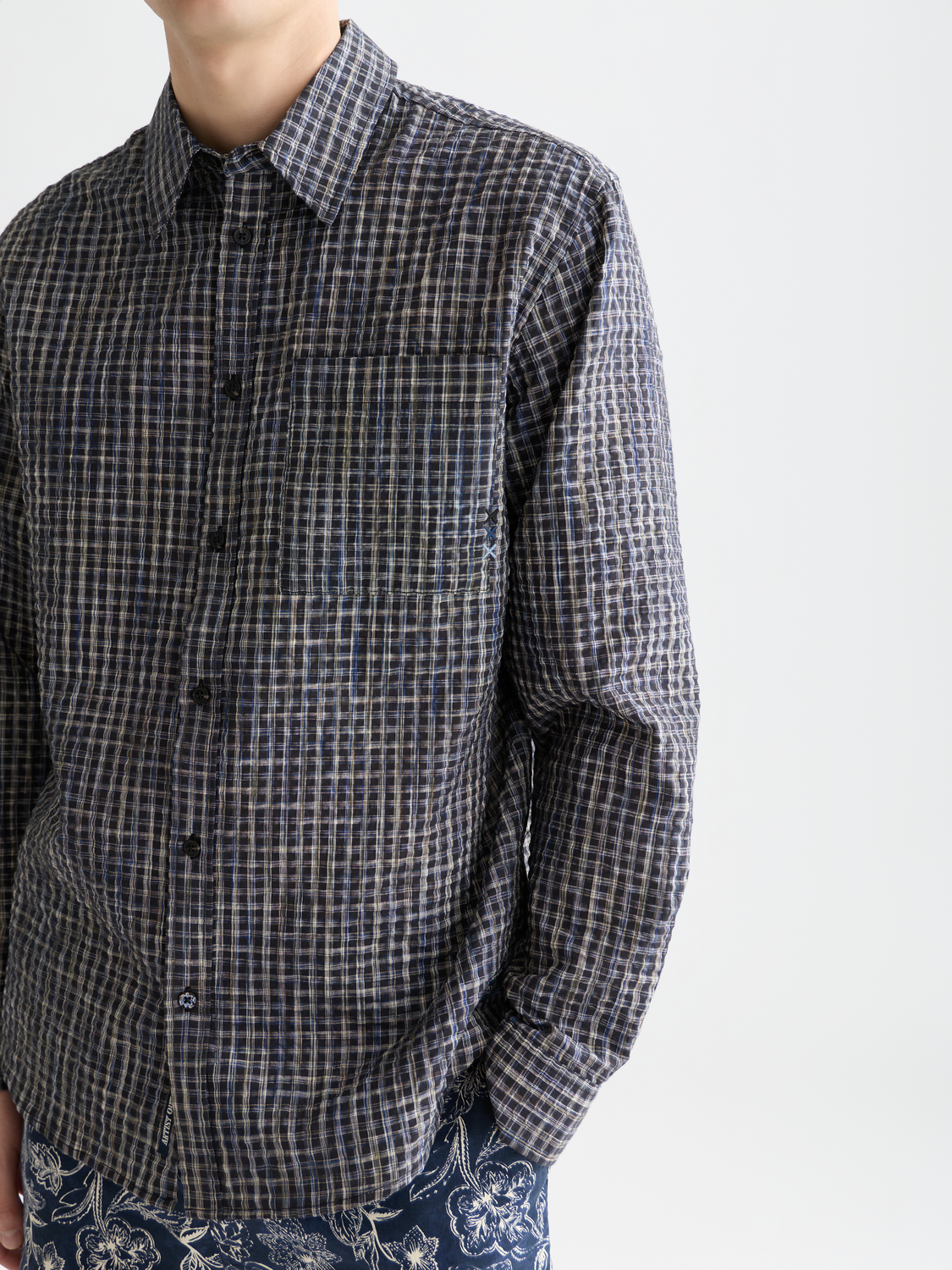 Seersucker micro-check shirt - Scotch & Soda AU