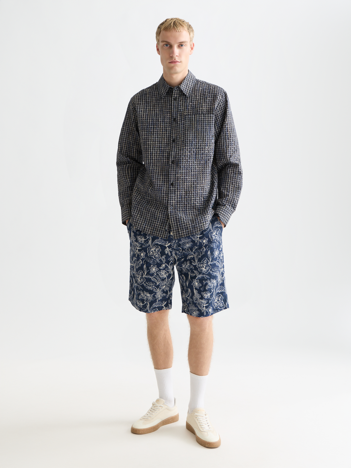 Seersucker micro-check shirt - Scotch & Soda AU