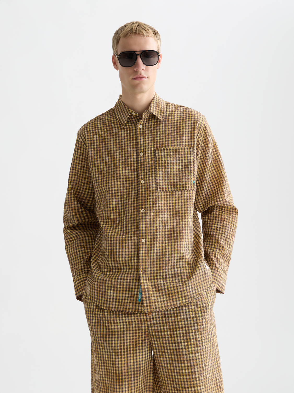 Seersucker micro-check shirt - Scotch & Soda AU