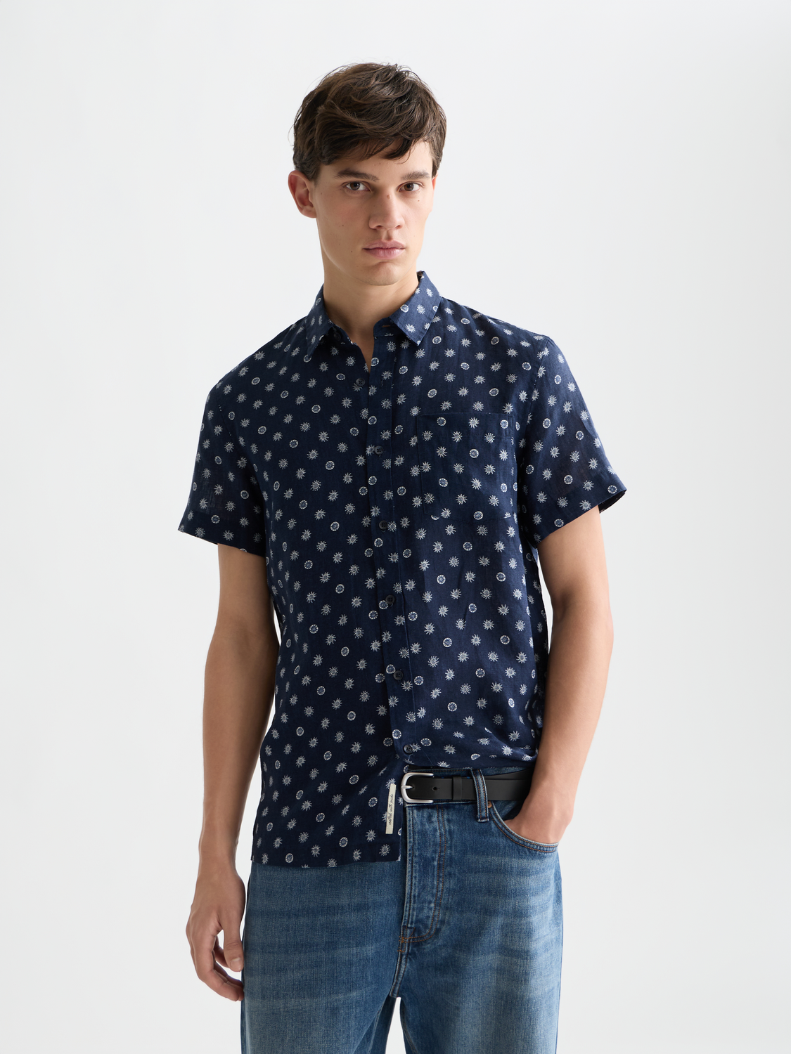 Printed short sleeved linen shirt - Scotch & Soda AU